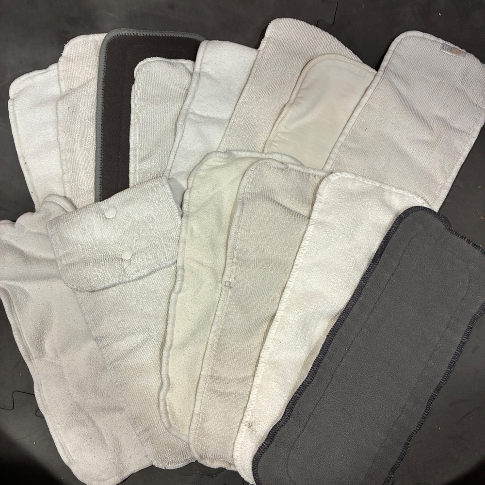 lot 14 AlvaBaby Noras Nursery Cloth Diap Inserts Bamboo Charcoal Microfiber OS